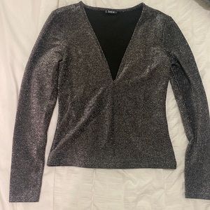 Low plunge sparkly top
